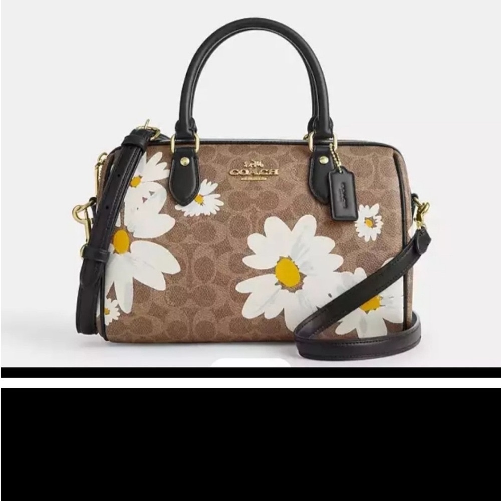 Coach Tan Floral Satchel